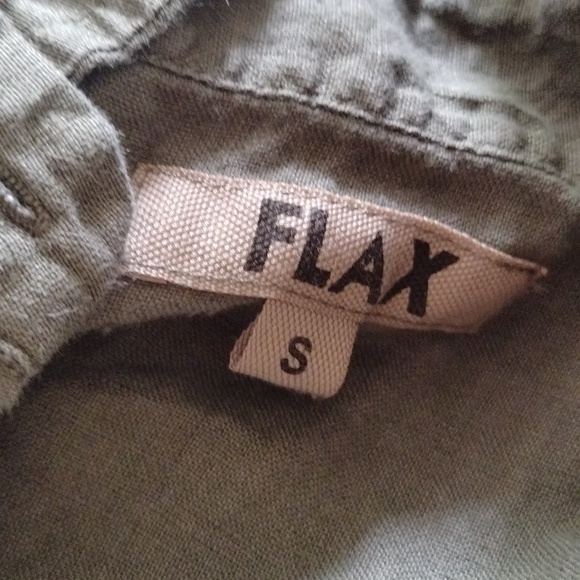 FLAX lagenlook button down shirt dress pockets sz L - Picture 10 of 10